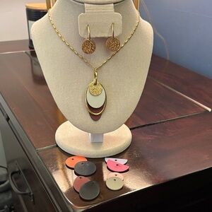 Versatile Color Pop Gold and Multicolor Necklace and Earrings Set